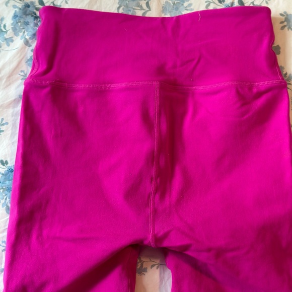 Pink High-Waisted Athletic Shorts with Wide Waistband - Picture 6 of 6